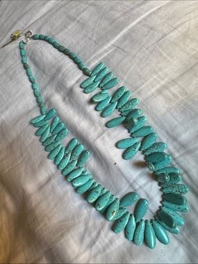 Turquoise Bead Statement Necklace - Women Jewelry